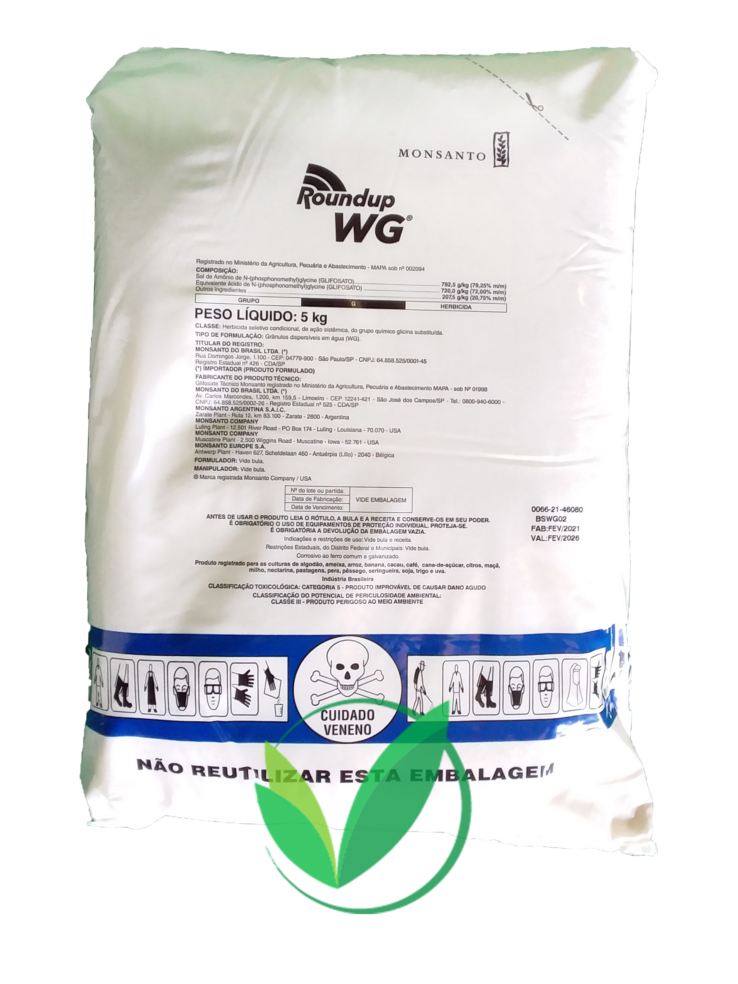 Roundup 720 WG 4x5 KG Glifosato